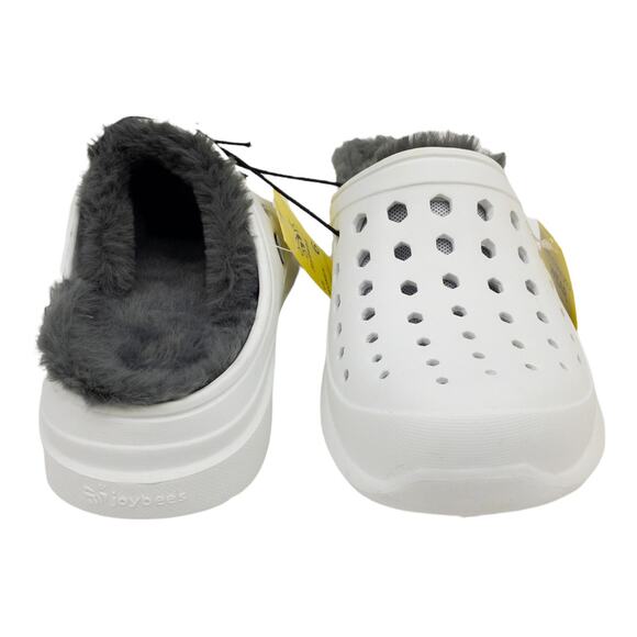 Joybees White Washable Removable Fur Lined Slip On Clogs Womens 6 8 9 10 11 - Picture 3 of 8